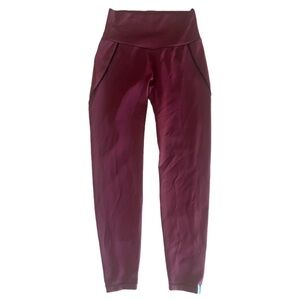 NWOT Enavant Leggibgs with Velvet Seams in Maroon Size Small